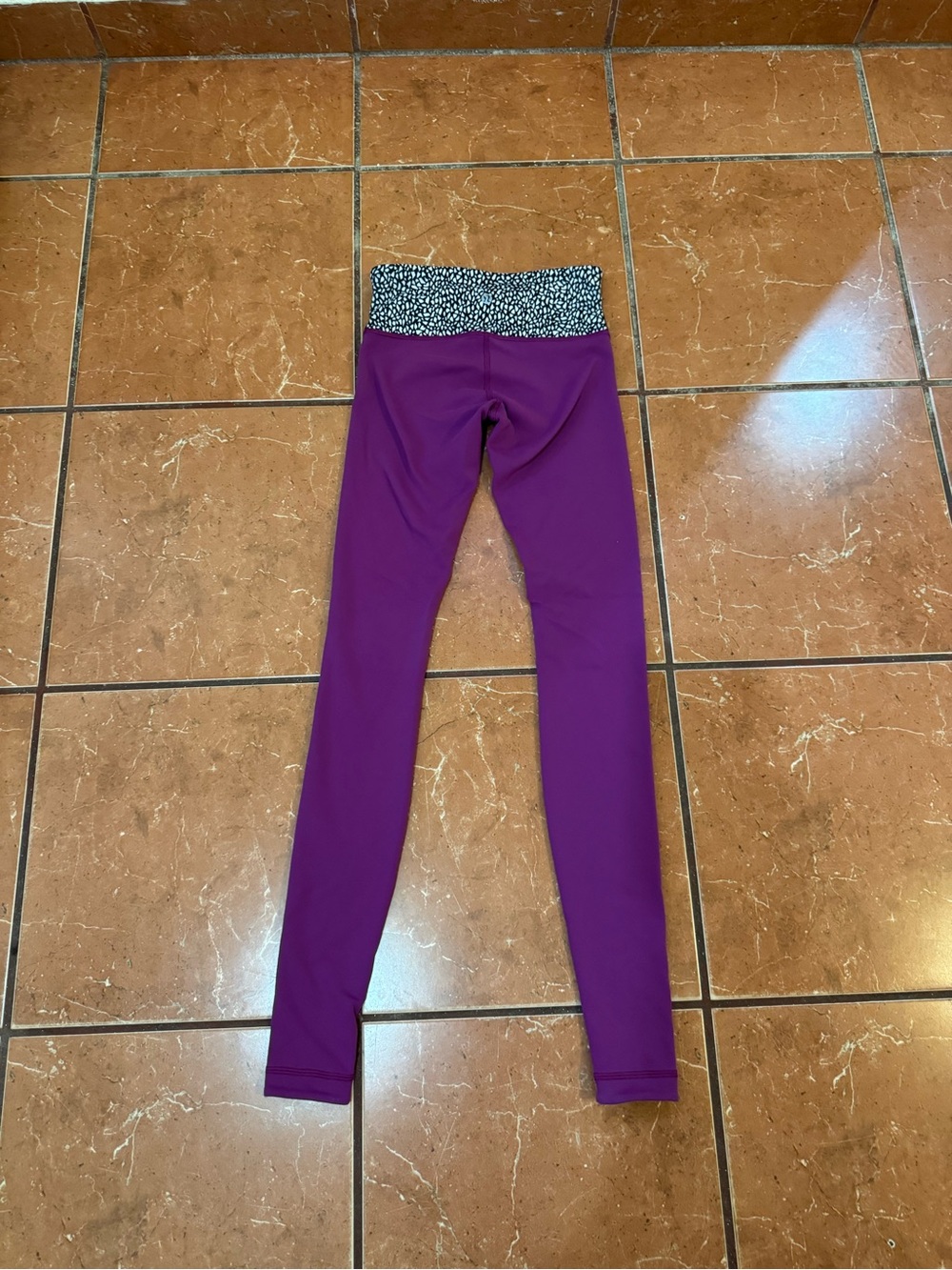 lululemon athletica Purple Leggings with Printed Waistband